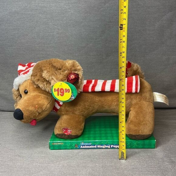 NWB Dan Dee Animated Singing Puppy Weiner Dog Plush Stuffed 3 Christmas Songs - Picture 3 of 11